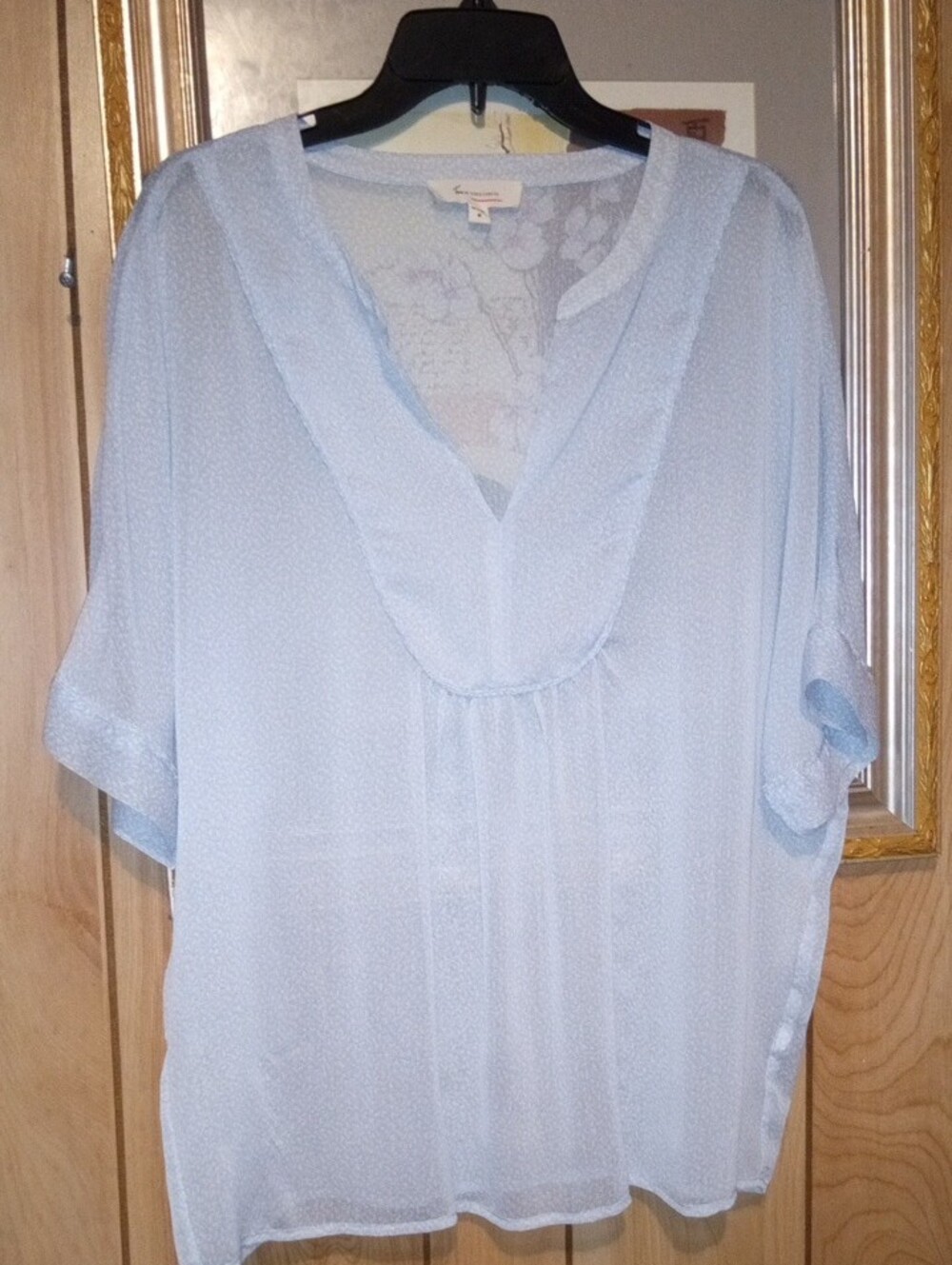 Light Blue Women's V-Neck Blouse - Unknown Brand